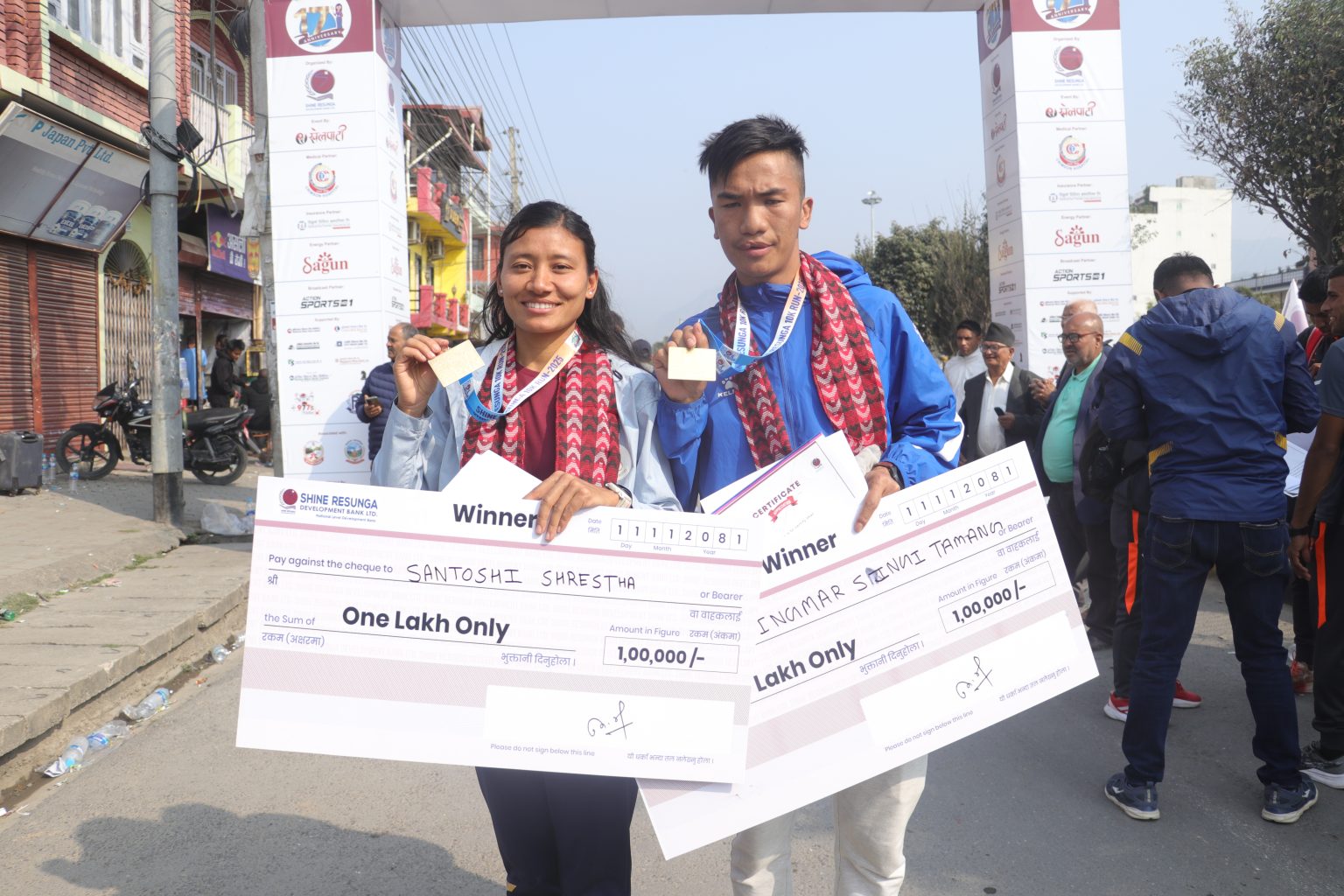 सन्तोषी र मिङमारलाई ‘रन टु शाइन’ काे उपाधि